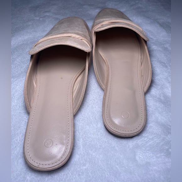 LAICIGO Women's Flat Mules Closed Square Toe Backless Slip on Suede Loaf… - Picture 4 of 10